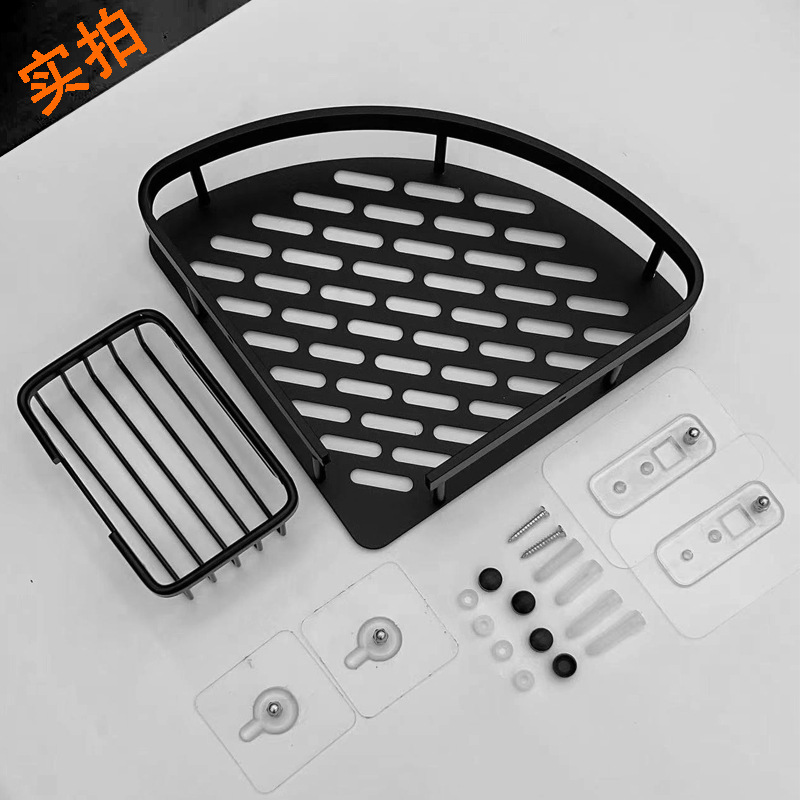 와이드 사이드 싱글 레이어 코너 랙 + 비누 그물