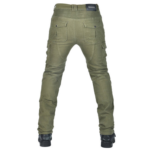 VOLERO Men's and Women's Motorcycle Jeans, Military Green Work Pants, Anti-Fall Riding Pants, Leather Jacket Pants 06