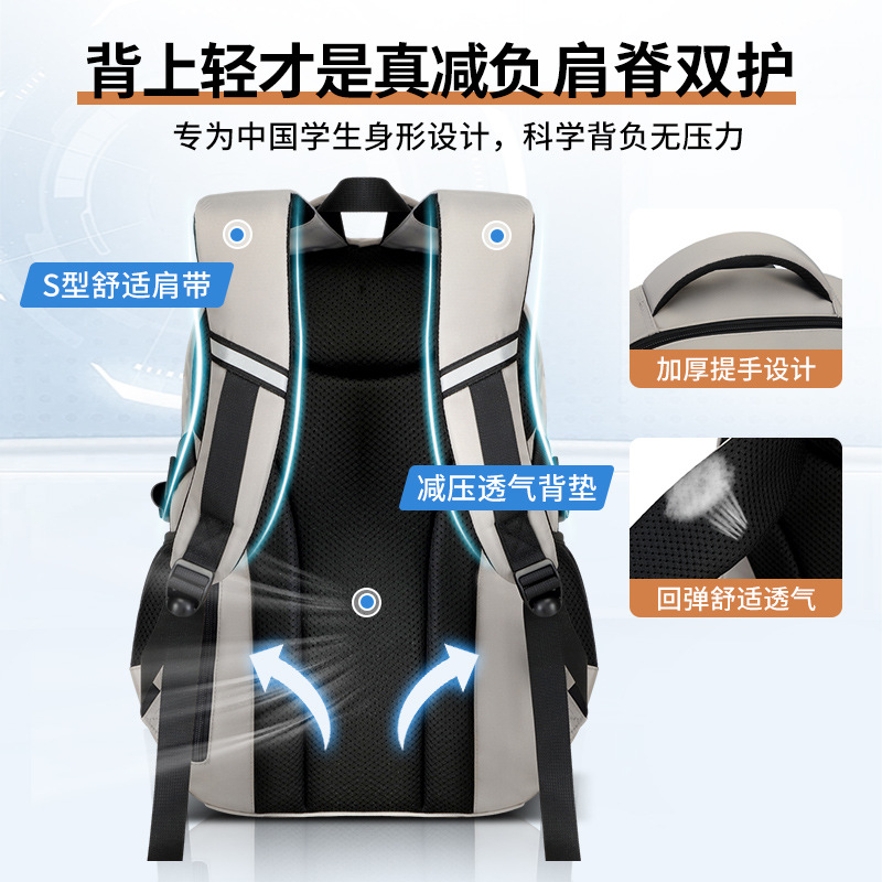 2025 nueva mochila de ocio para niños, mochila escolar para estudiantes de sexto grado, mochila de viaje de negocios de tela Oxford de gran capacidad