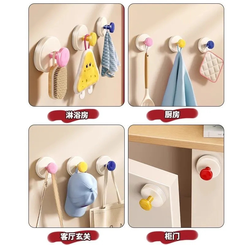 Gancho de entrada con ventosa, fuerte soporte de peso, sin perforación, manija de puerta de dopamina, gancho de almacenamiento, tipo ventosa