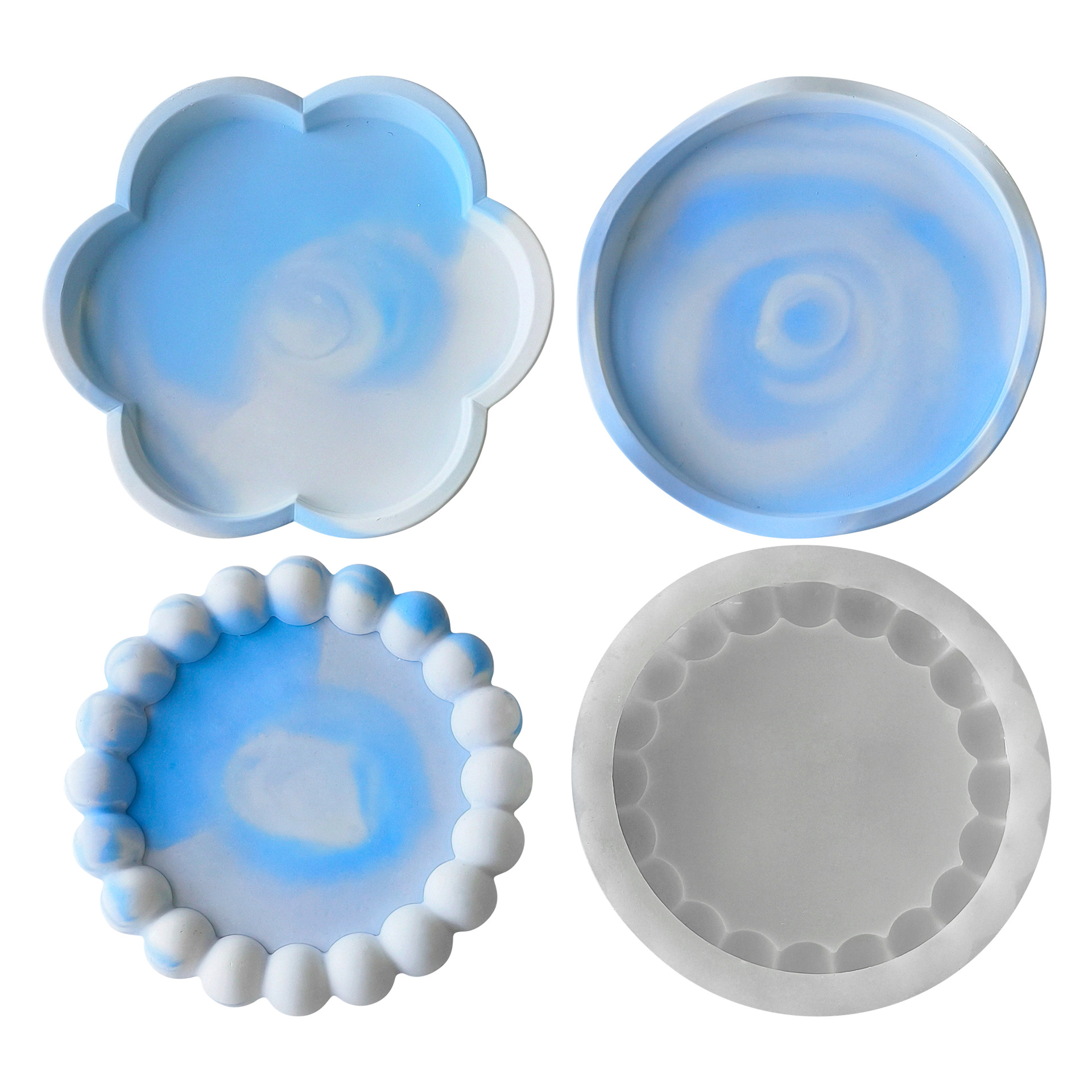 DIY burbuja bandeja de montaña molde silicona oval cristal resina epoxi yeso cemento Mesa almacenamiento