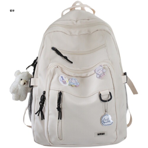 Large Capacity Multi-Pocket Women's University Student Dual Shoulder Bag 15.6-inch Laptop Bag Junior High and High School Campus Backpack