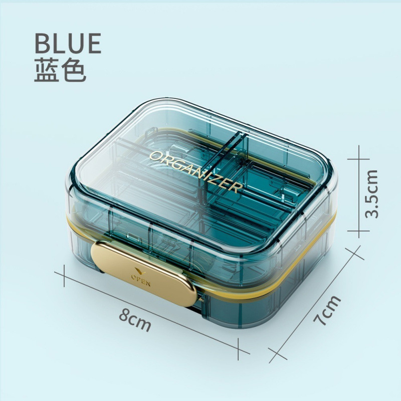 避光薬箱携帯防湿シール一週間七日間の薬品箱ミニ携帯一日三食薬分注箱|undefined
