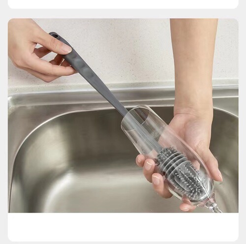 Warm cup brush with no dead ends, long-handled cup brush, hard-bristled bottle brush, cleaning brush, cleaning water cup, cup washing brush artifact