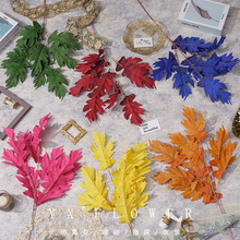 匠心橡树叶 婚礼仿真花材叶片 婚庆布置花 礼堂装饰绿植叶子