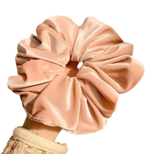 Oversized French retro velvet large intestine hair tie for women, high-end, lazy style, hair bun hair rope
