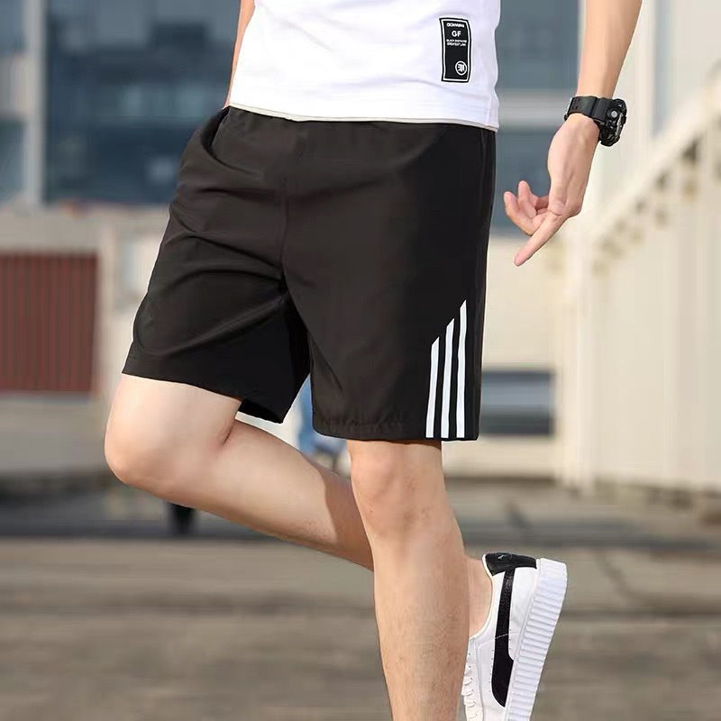 Summer Thin Three-bar Shorts Men's Sports Pants Quick-drying Stretch Fitness Pants Casual Loose Half-length Pants Cross-Border