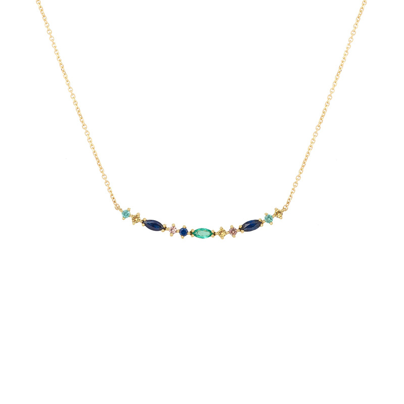 Sweet Geometric Sterling Silver Necklace Plating Diamond Zircon 925 Silver Necklaces