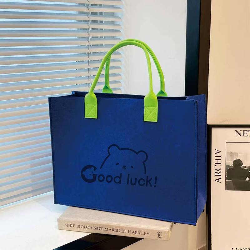 フェルトバッグハンドバッグカスタムパターンプリントロゴ収納バッグギフトバッグ大容量ポータブルショッピング|undefined