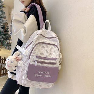 Korean-style High School Japanese-style Colored Large-capacity Backpack All-match Simple Junior High School Students Backpack Schoolbag for Women
