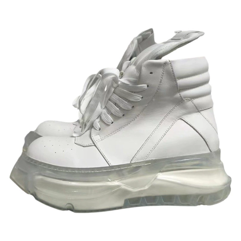 Европейские и американские модные ботинки с высоким берцем, мужская модная обувь на толстой подошве со шнуровкой и молнией, модная мужская обувь из воловьей кожи с перевернутым треугольником