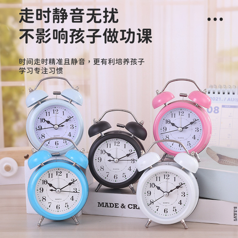 Creative bedroom alarm clock for students, silent bedside clock, personalized lazy person's simple clock, children's cartoon alarm clock