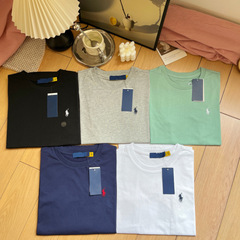 オリジナルの外国貿易は、100綿のPLラフの馬標刺繍のスリムな半袖tシャツの女性の上着をスキャンすることができます