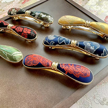 东方美学非遗宋锦成品蜀锦国风新中式蝴蝶结发夹弹簧夹压夹复古