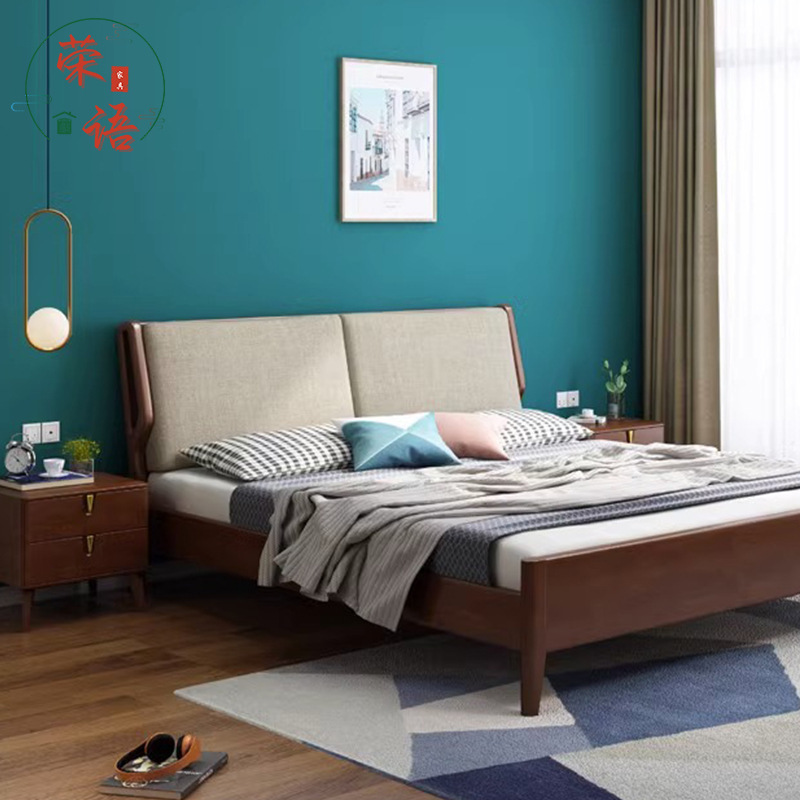 Nordic All Solid Wood Bed 1.2 m Single Bed 1.5m 1.8 m Modern Simple Soft Bag Double Bed Storage Furniture Nordic All Solid Wood Bed 1.2 m Single Bed 1.5m 1.8 m Modern Simple Soft Bag Double Bed Storage Furniture