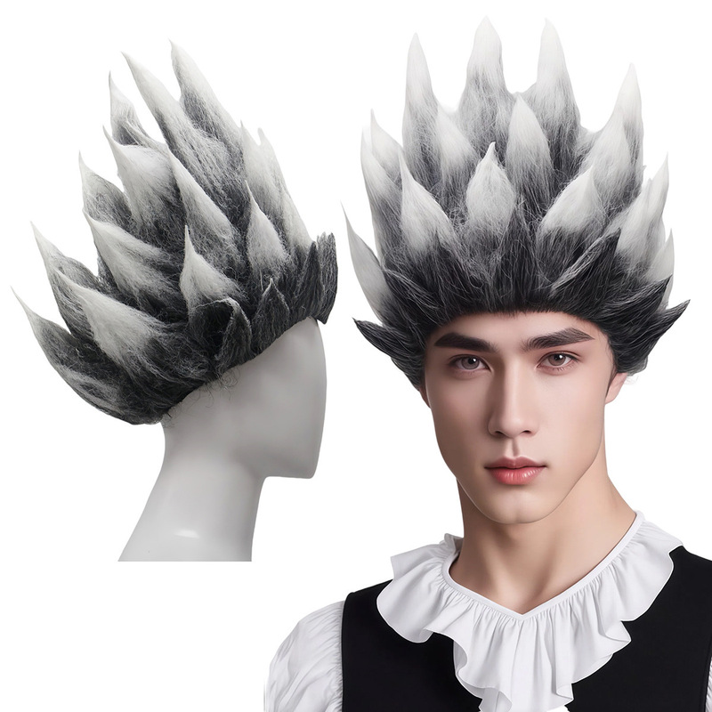 Anime cosplay wig Dragon Ball Goku Super Saiyan style gradient sky-high design regular temperature synthetic wig direct supply