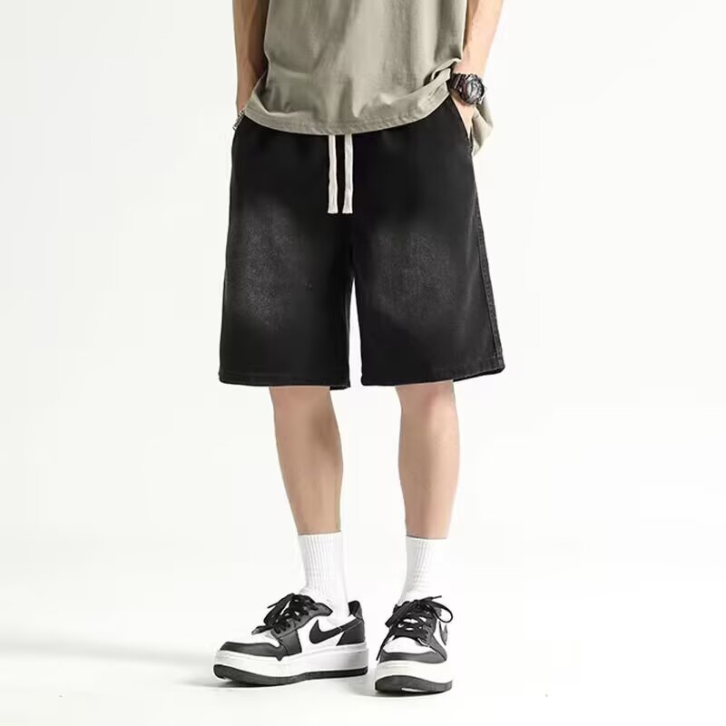 Pantalones cortos deportivos de verano, pantalones de moda masculinos sueltos, pantalones medianos de tamaño grande, estilo americano, pantalones casuales de color sólido, versátiles. image 3