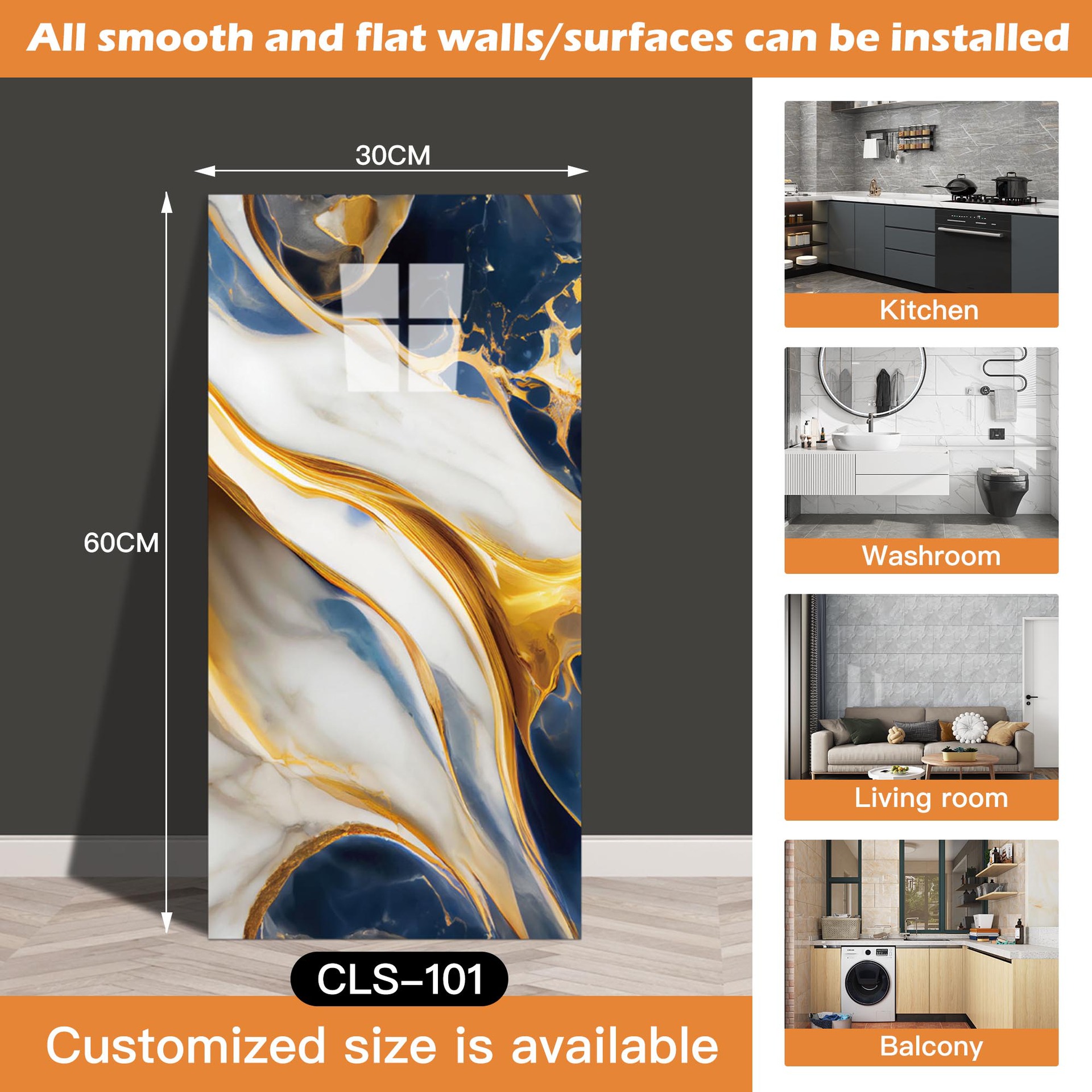 Azulejo de imitación transfronterizo pegatinas de pared papel tapiz autoadhesivo impermeable y a prueba de humedad pegatinas de mármol de baño papel tapiz de pared de fondo restaurado