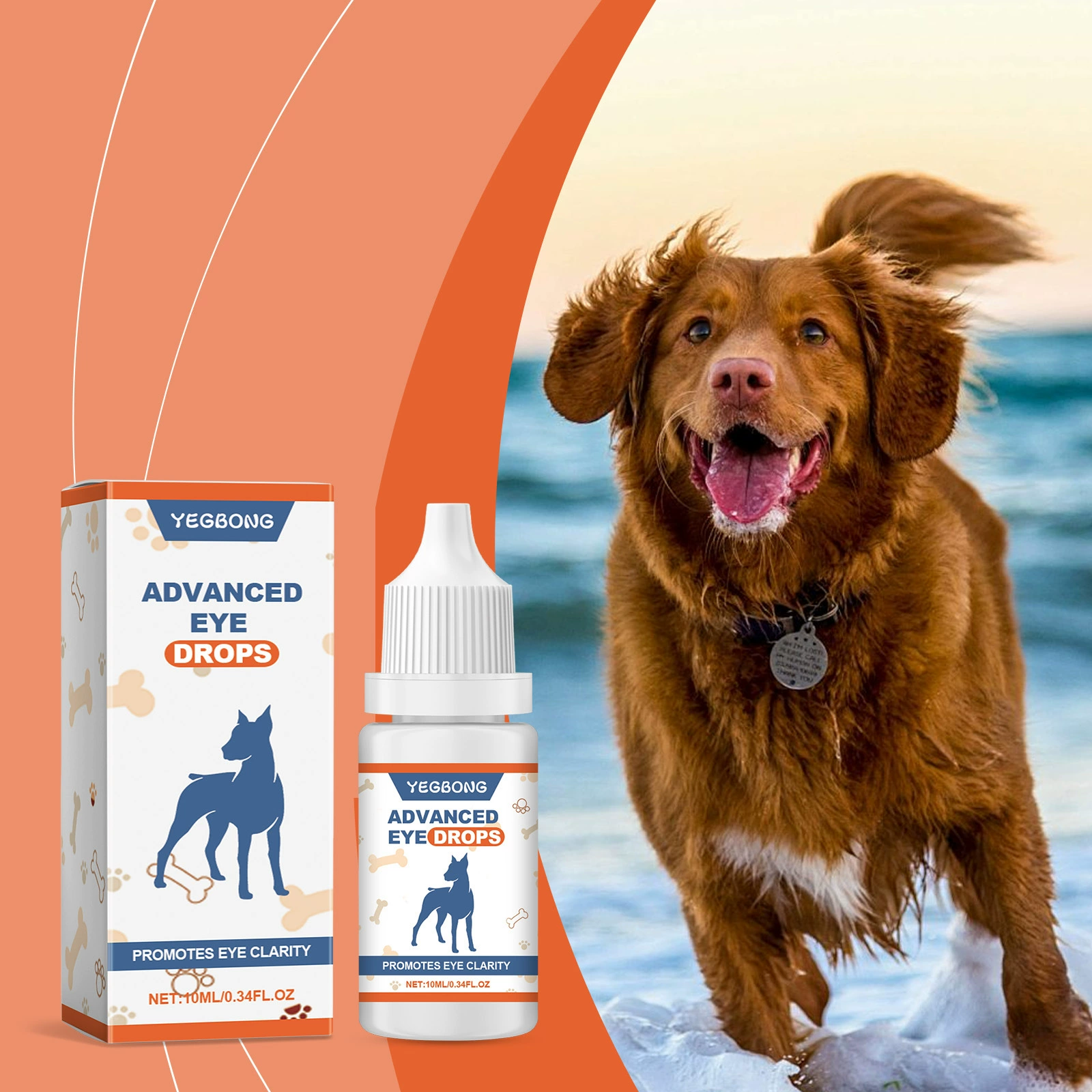 YEGBONG Глазные капли для домашних животных Мягкий уход за собачьими глазами очищает слезы