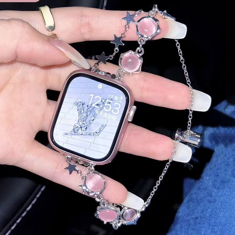 Suitable for Xiaomi 9Pro/8Pro/Redmi Watch Redmi4/5 Watch Strap Personalized Metal Cat's Eye Stone Chain Strap