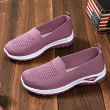 鞋子女鞋时尚新款透气软底休闲单鞋跨境代发妈妈鞋一脚蹬懒人鞋