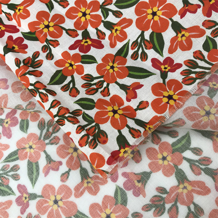Fabrica textil diseñador impresión tela de algodón impresión tela de vestido
