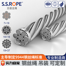 亚盛吊装不锈钢钢丝绳 19x7阻旋转不旋转 1770/1960/2160高强度