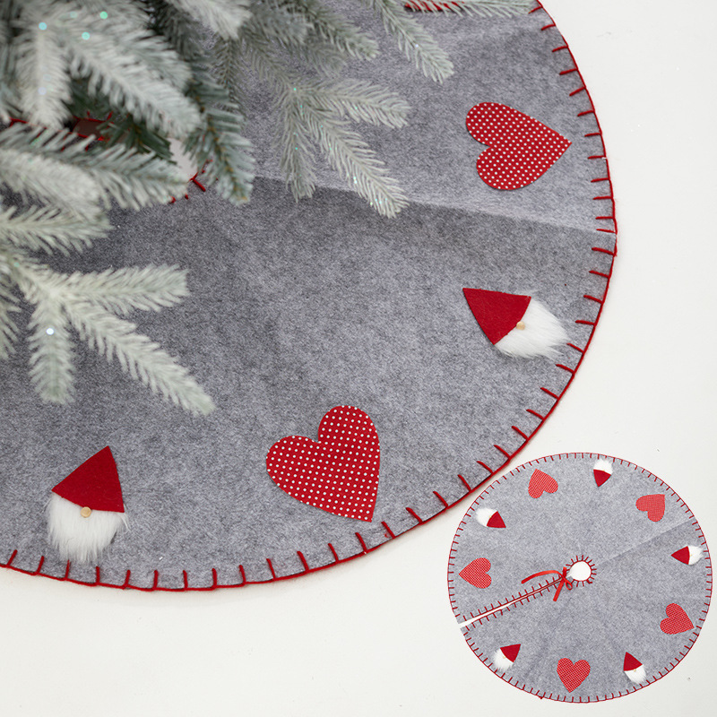 Falda de árbol de Navidad de fieltro de lino de 1 m, nuevo producto transfronterizo, fondo de árbol de Navidad, delantal de alta gama, decoraciones navideñas