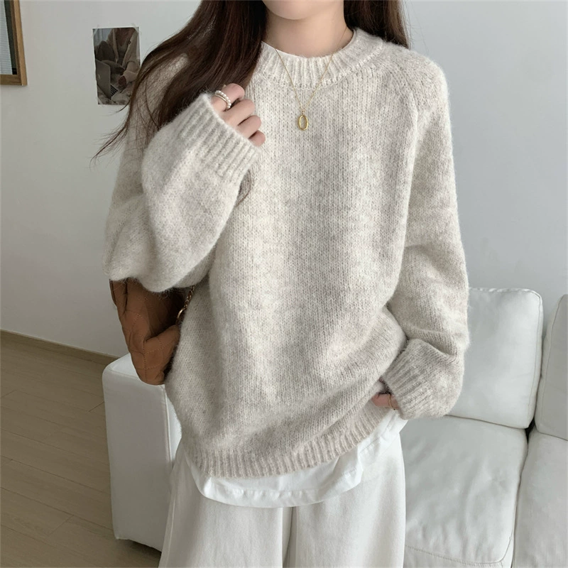 Вязаный демисезонный свитер, женский Oversize в западном стиле, высокое качество отделки