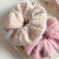 甜美軟糯發圈毛線針織花邊大腸發圈可愛少女百搭發繩女