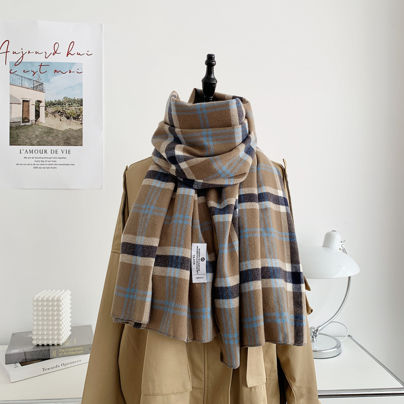 Plaid Thickened Cashmere Scarf NSCM101050