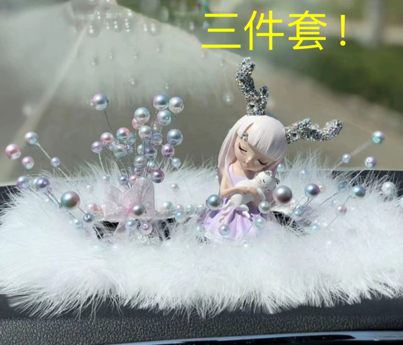 Artículo creativo de la chica del mar adornos de automóviles perfume encantador ángel perfume de automóvil perla base de diamante perfumado perdurable