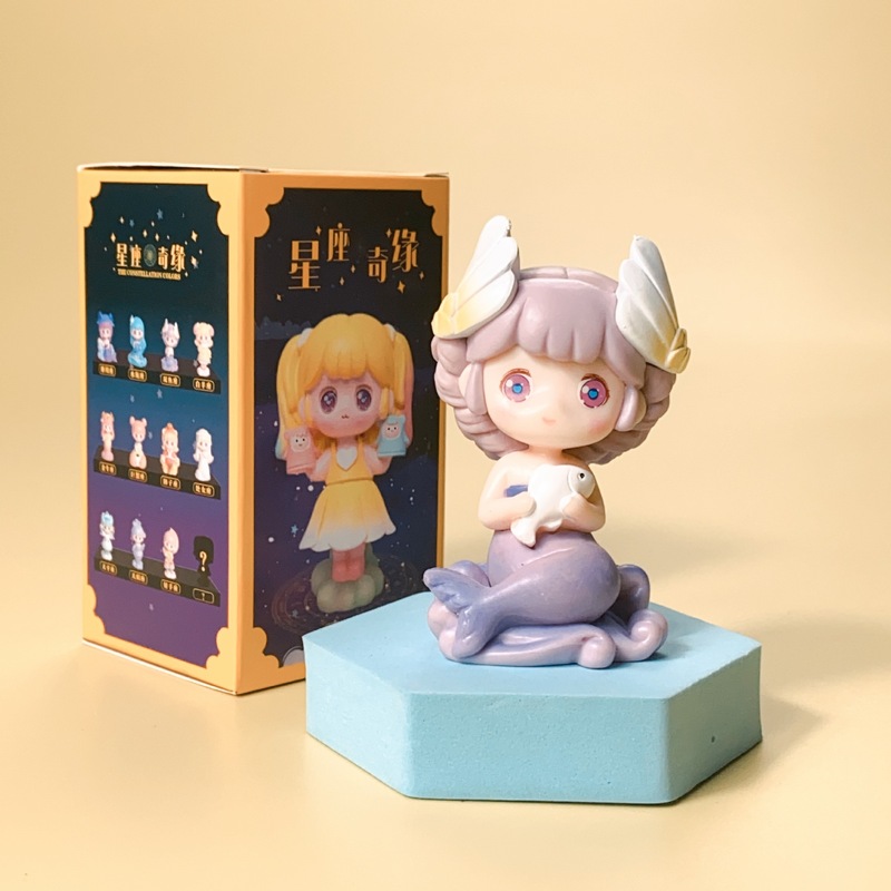 十二星座の奇縁のブラインドの箱の創意的な手はデスクトップの置物の星座の人形のかわいい公の子供の贈り物をします。|undefined