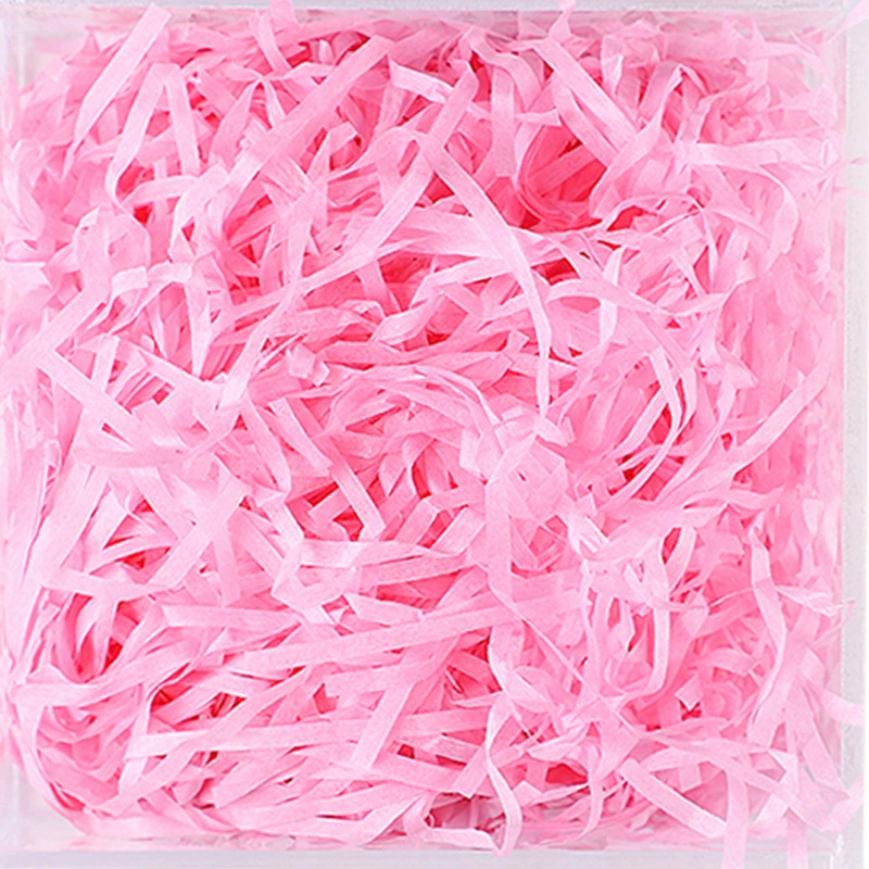 Фабричная продажа коробка подарочная из хлопка бумажной крошки (crushed paper silk) и травяной стебель из шелковой ткани, пасхальная-fold заполнение бумажными волокнами 20 грамм