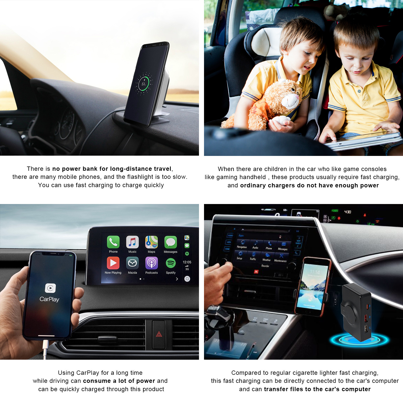 (2개) 30W 20W U 디스크 자동차 3 슈퍼 빠른 충전 사각형 상자 충전 상자