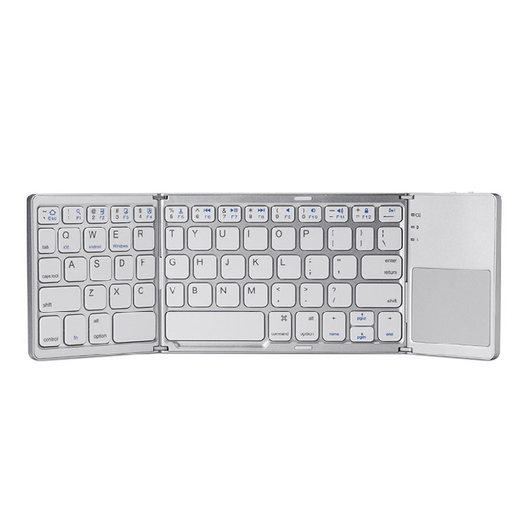 Teclado inalámbrico plegable portátil de Bluetooth del tríptico B033 del tres-sistema fino del teclado de Bluetooth con el tacto