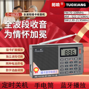 Topang T-6635 Full Band Digital Stereo Radio Bluetooth Audio Timing Shutdown Recorder English Machine