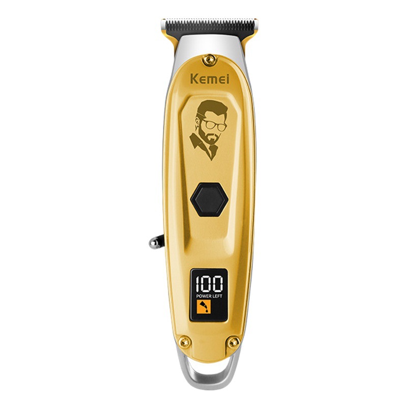 KEMEI HOGAR DE ACERO INOXIDABLE cabeza de corte Clipper Mute reducción de ruido cabeza de aceite talla pantalla digital Clipper eléctrico