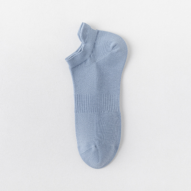 Calcetines de algodón de color sólido para hombres calcetines de malla transpirables para hombres sin costuras de verano embalaje independiente delgado