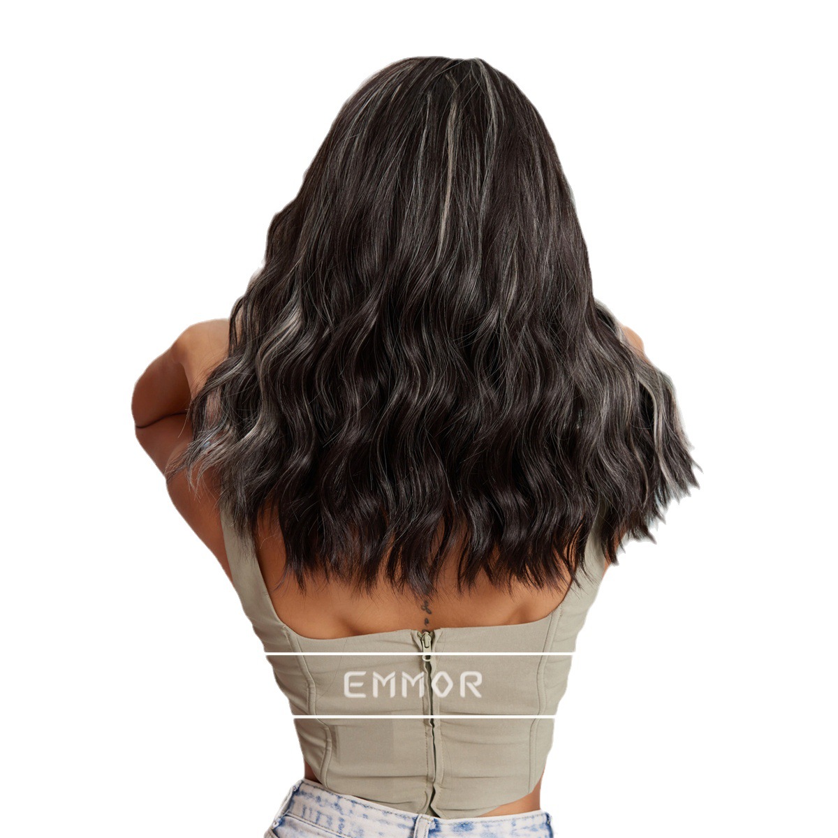 Emmor peluca multicolor flequillo opcional pelo corto y rizado cabeza Bobo Internet celebridad personalidad temperamento perezoso fibra química sombrero