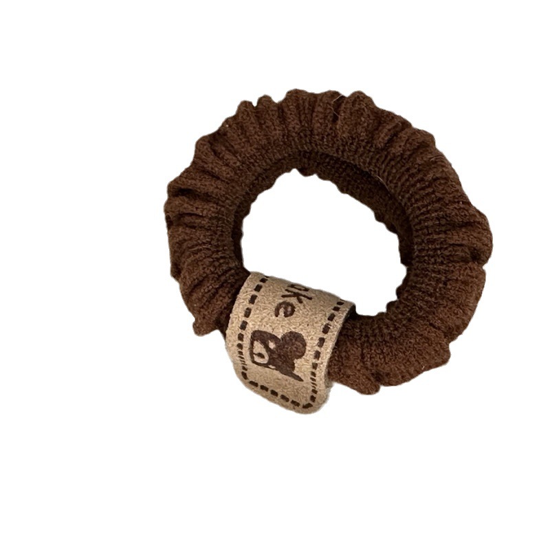 Corda per capelli spessa in pelo d'orso marrone, elastica, resistente, per l'intestino tenue, semplice elastico, per legare i capelli da donna, con codino alto, in pelle_voghion.com