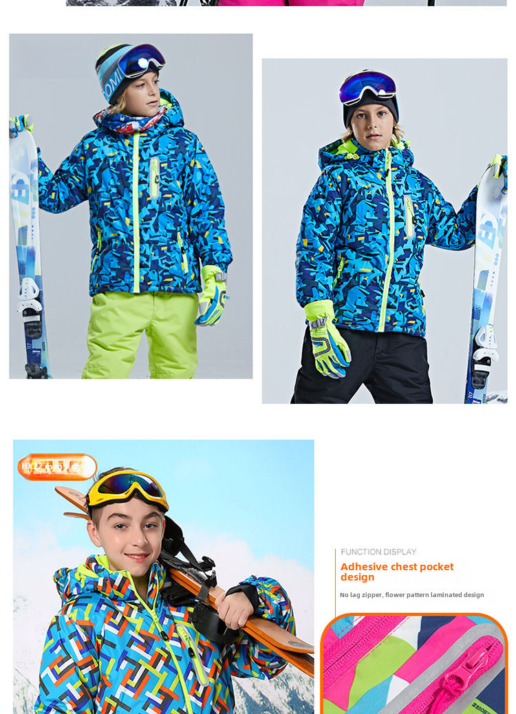 Giacca da sci per bambini impermeabile calda imbottita_voghion.com
