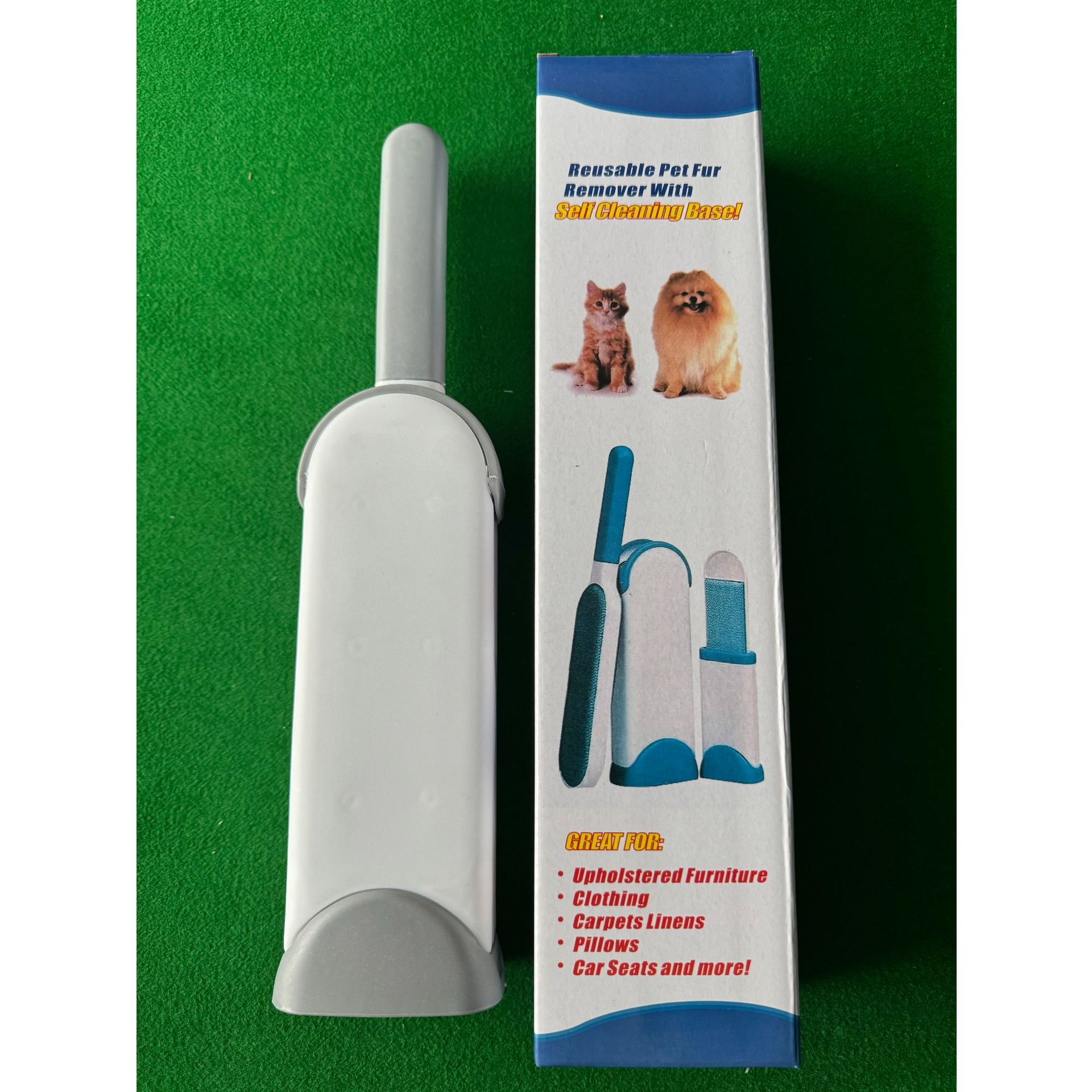 Rodillo quitapelusas retráctil y electrostático, ideal para eliminar polvo, pelo y pelusa de ropa o mascotas, con caja de almacenamiento