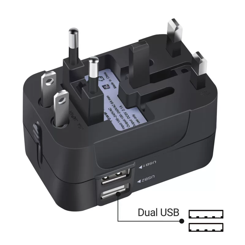Factory direct selling BISON202 dual USB2.21A universal socket converter Shenzhen global general conversion plug