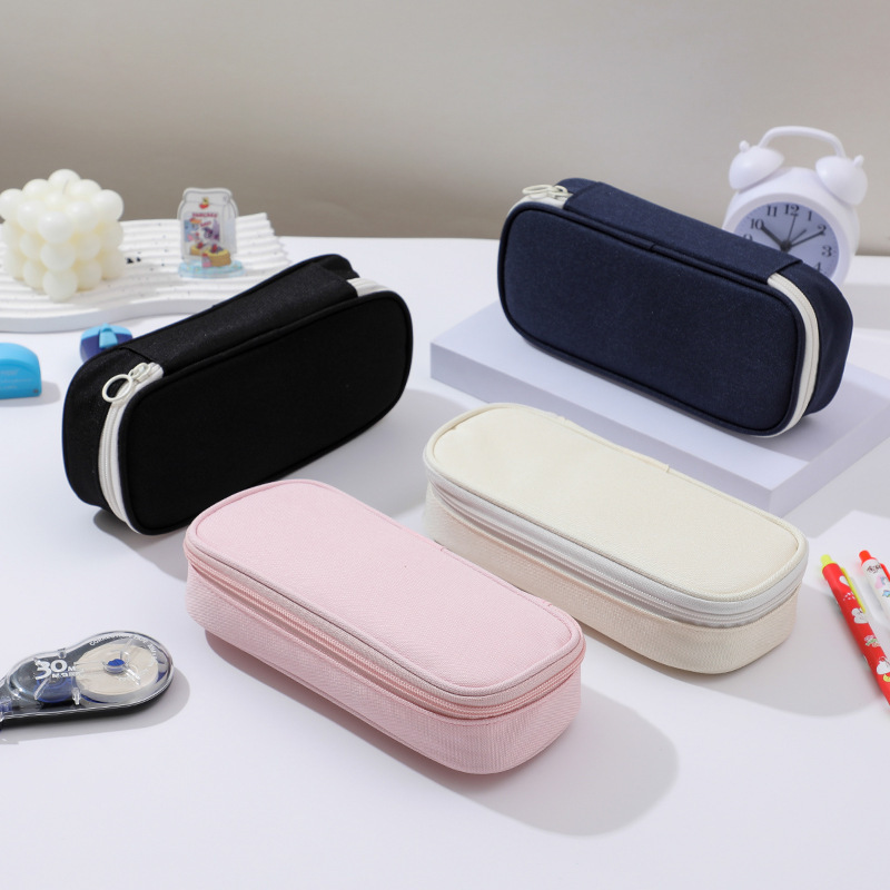 高級筆箱、シンプル、大容量、高価値オックスフォード布学生専用筆箱、無地文具箱、筆箱|undefined
