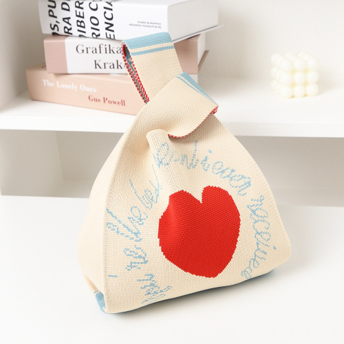 New Knit Shoulder Bag for Women, Outing and Photos, Cute Rabbit Handle Bag, Single Shoulder Bag, Vest Backpack, Lunch Box Bag