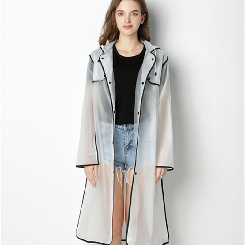 Clearance raincoat long edging EVA adult men's and women's outdoor walking rainstorm proof coat poncho non-disposable