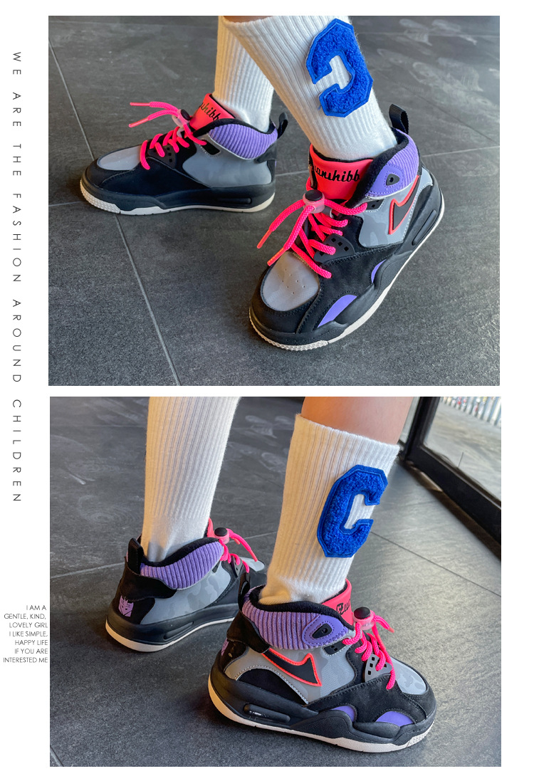 Boys' shoes 2023 Spring and Autumn New Children's Sports Basketball Shoes Girls' Bombing Street Big Boy Shoe Trend_voghion.com