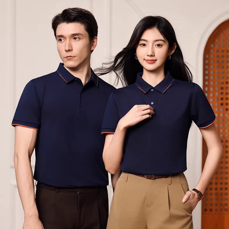 New Style Ice Silk Cotton Polo Shirt Custom Workwear with Logo Printing for Summer Corporate Business Group Cultural Shirts Short-Sleeve Workwear