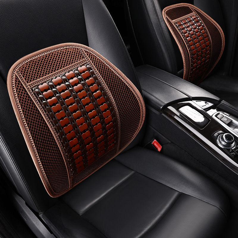 Wholesale car waist support summer bamboo Ice Silk cool breathable truck backrest office massage waist pad car